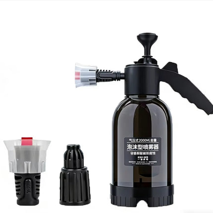 2L Hand Pump Foam Sprayer with 2 Types of Nozzle Hand Pneumatic Foam Cannon Snow Foam Car Wash Spray Bottle Car Window Cleaning
