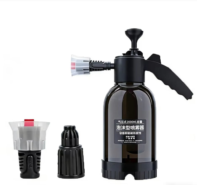 2L Hand Pump Foam Sprayer with 2 Types of Nozzle Hand Pneumatic Foam Cannon Snow Foam Car Wash Spray Bottle Car Window Cleaning