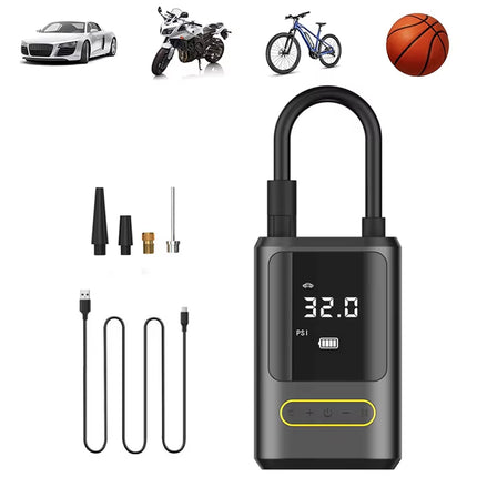 Powerful Wireless Car Air Compressor - Electric Tire Inflator for Cars, Motorcycles, Bicycles & More!