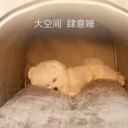 Winter Dog Bed Self-Warming Puppy House Cozy Cat Sleeping Tent Cave Beds Indoor Kitten Nest Kennel Hut for Small Medium Dog Cats