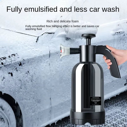 2L Hand Pump Foam Sprayer with 2 Types of Nozzle Hand Pneumatic Foam Cannon Snow Foam Car Wash Spray Bottle Car Window Cleaning