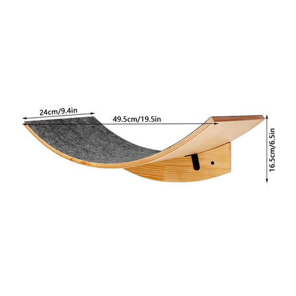 Wall-Mounted Cat Hammock Cradle Cat Climbing Frame Floating Shelf Solid Wood Cats Scratch Posts for Sleeping and Playing Toy