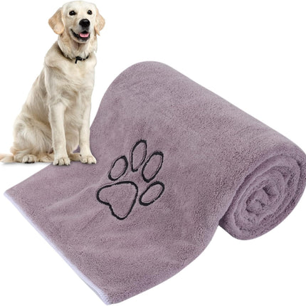 Dog Towel Super Absorbent Pet Bath Towel Microfiber Dog Drying Towel for Small, Medium, Large Dogs and Cats 30Inch X 50Inch Purple