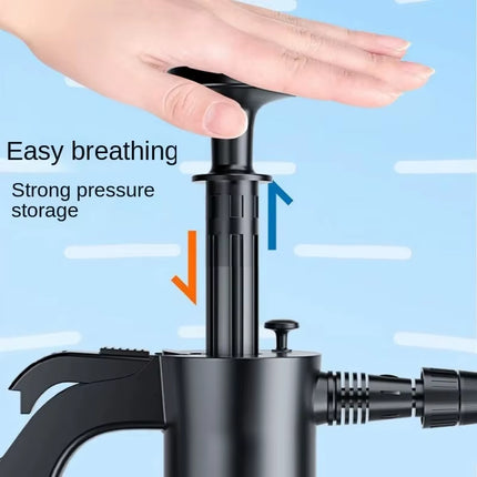 2L Hand Pump Foam Sprayer with 2 Types of Nozzle Hand Pneumatic Foam Cannon Snow Foam Car Wash Spray Bottle Car Window Cleaning