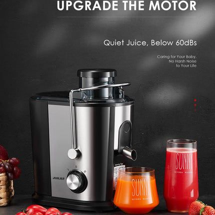 Juilist 2-Speed Electric Juicer Machines, 400W, 11 Fl Oz, Silver