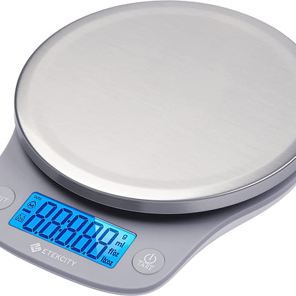 0.1G Food Kitchen Scale, Digital Ounces and Grams for Cooking, Baking, Meal Prep, Dieting, and Weight Loss 11Lb/5Kg 304 Stainless Steel