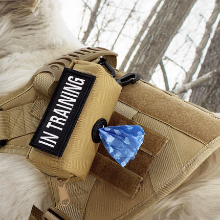Tactical Large Dog Harness with Poop Bag Dispenser Leash Pet Training Vest Waste Bag Holder for Dogs Walking Hunting Accessories