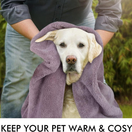 Dog Towel Super Absorbent Pet Bath Towel Microfiber Dog Drying Towel for Small, Medium, Large Dogs and Cats 30Inch X 50Inch Purple
