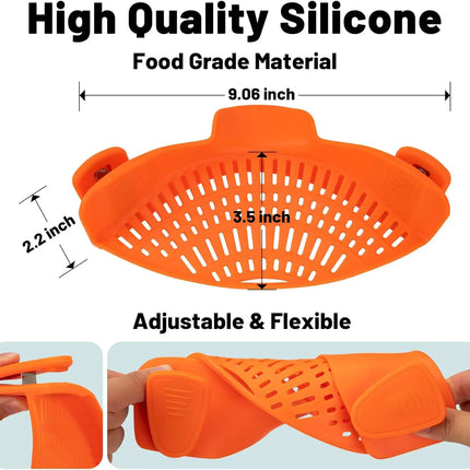 Revolutionary Heat-Resistant Silicone Clip-On Strainer: The Ultimate Collapsible Colander for Effortless Cooking!