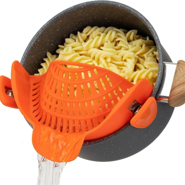 Revolutionary Heat-Resistant Silicone Clip-On Strainer: The Ultimate Collapsible Colander for Effortless Cooking!