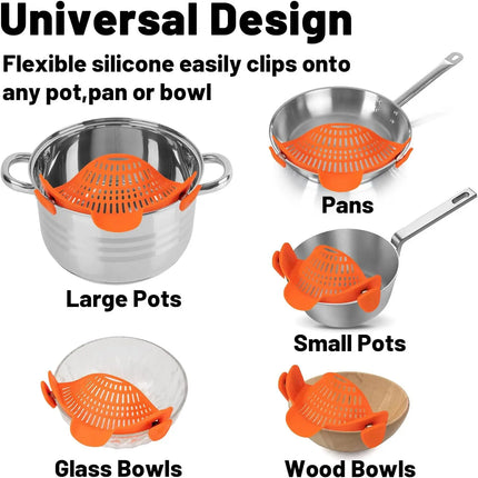 Revolutionary Heat-Resistant Silicone Clip-On Strainer: The Ultimate Collapsible Colander for Effortless Cooking!