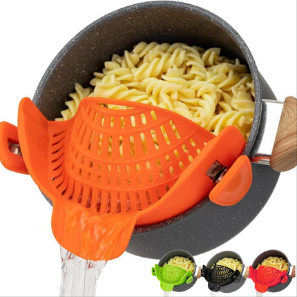 Revolutionary Heat-Resistant Silicone Clip-On Strainer: The Ultimate Collapsible Colander for Effortless Cooking!