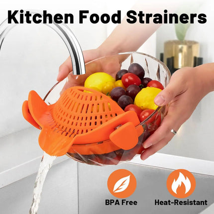 Revolutionary Heat-Resistant Silicone Clip-On Strainer: The Ultimate Collapsible Colander for Effortless Cooking!