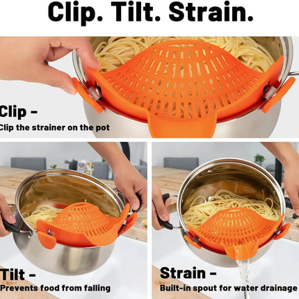 Revolutionary Heat-Resistant Silicone Clip-On Strainer: The Ultimate Collapsible Colander for Effortless Cooking!