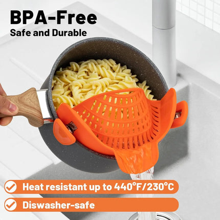 Revolutionary Heat-Resistant Silicone Clip-On Strainer: The Ultimate Collapsible Colander for Effortless Cooking!