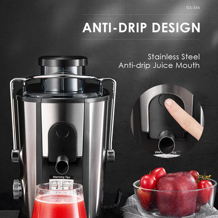 Juilist 2-Speed Electric Juicer Machines, 400W, 11 Fl Oz, Silver