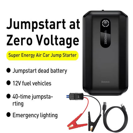 Power Up Your Journey: 1000A Super Energy Air Car Jump Starter with 10000mAh Capacity for Emergency Boosts