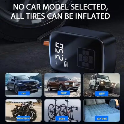 Powerful Wireless Car Air Compressor - Electric Tire Inflator for Cars, Motorcycles, Bicycles & More!