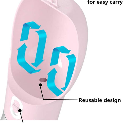 Portable Dog Water Bottle - Leak Proof Dog Water Dispenser with Bowl & Food Container, Dishwasher Safe Food Grade Plastic for Pet Puppy Outdoor Walking Hiking Travel Pink