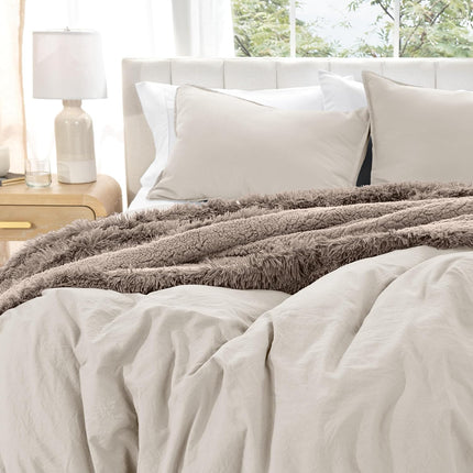 Microfiber Duvet Cover Set - Ultra Soft Washed Microfiber - Twin/Twin Extra Long - Linen-Like Look - Easy Care - Breathable Fabric - Our Softest Duvet Cover Set (Twin/Twin XL, Fog)